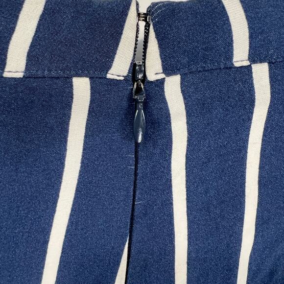 Reformation Sorrenti Pant Capone Stripe Navy Blue - Picture 8 of 12